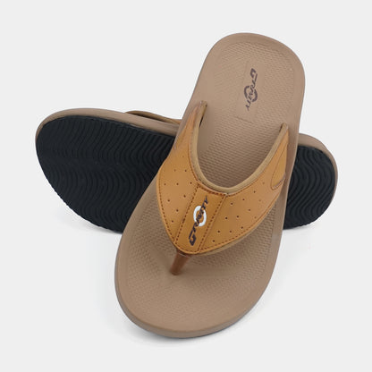 Walkmoc Mens Medicated Slippers G-062 Brown