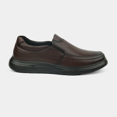 Urban Walk Leather Formal Shoes - Brown