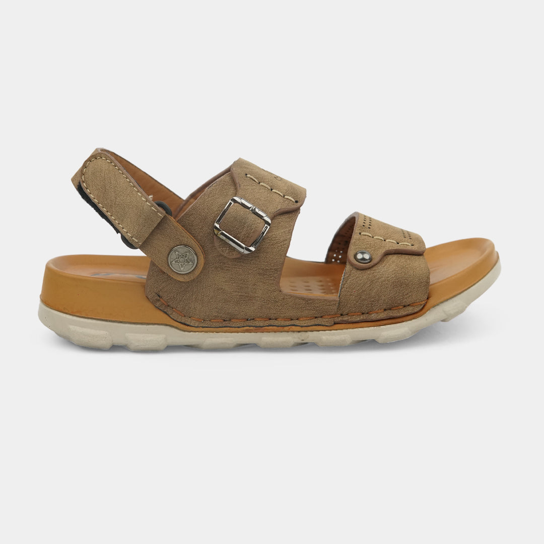 Kids Soft & Stylish Microfiber Sandals- 2-Soft Brown