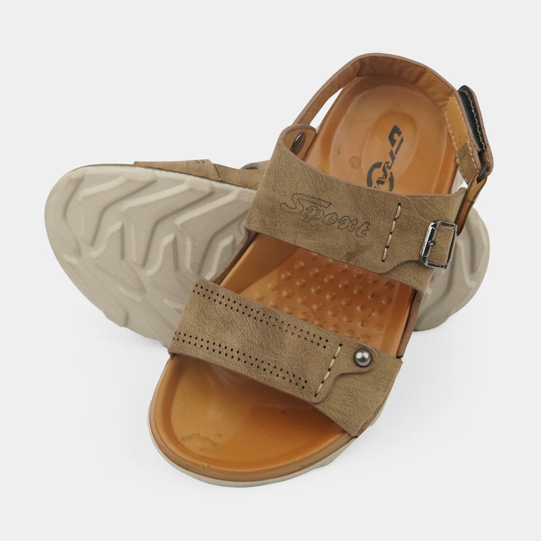 Kids Soft & Stylish Microfiber Sandals- 2-Soft Brown