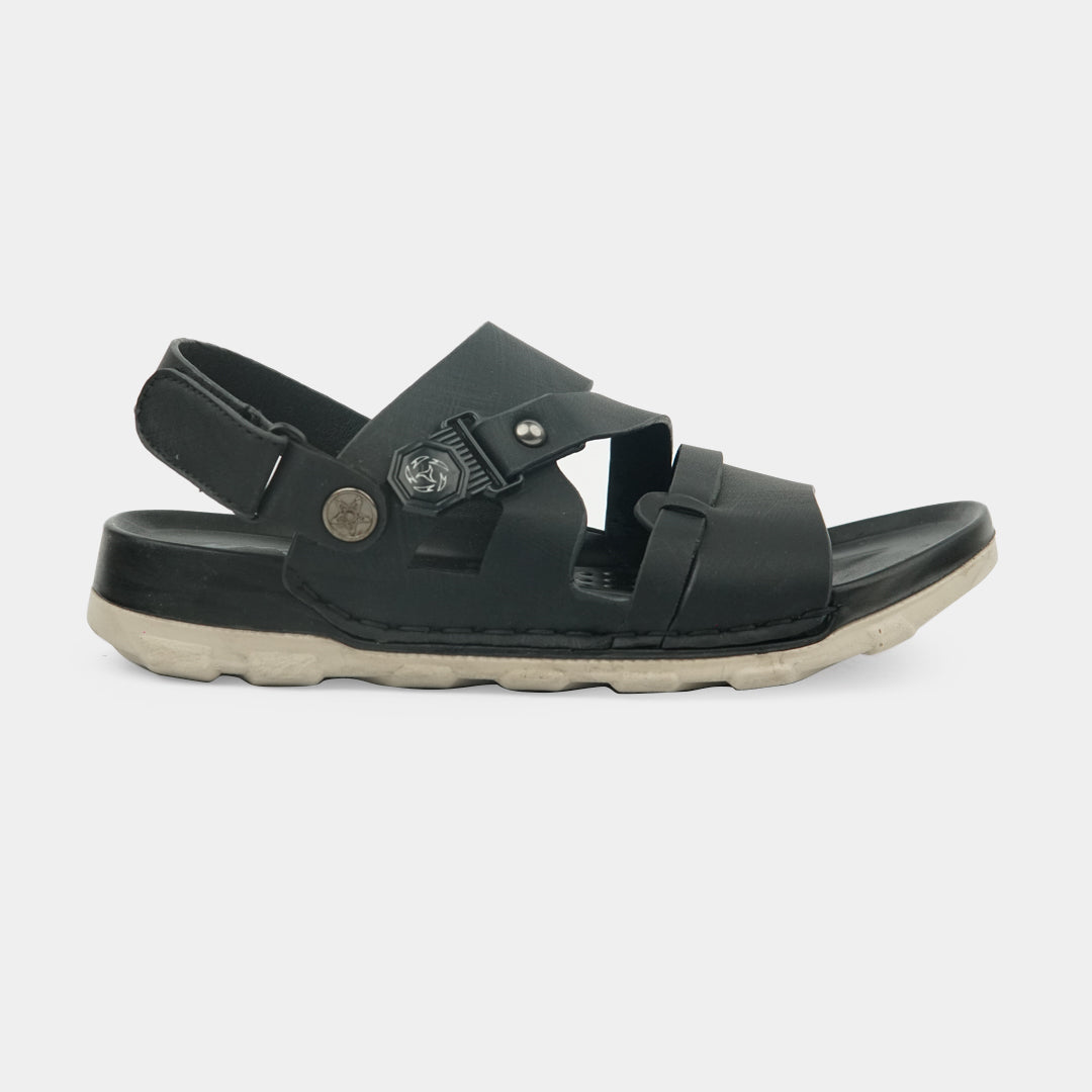 Kids Soft & Stylish Microfiber Sandals- 6-Black