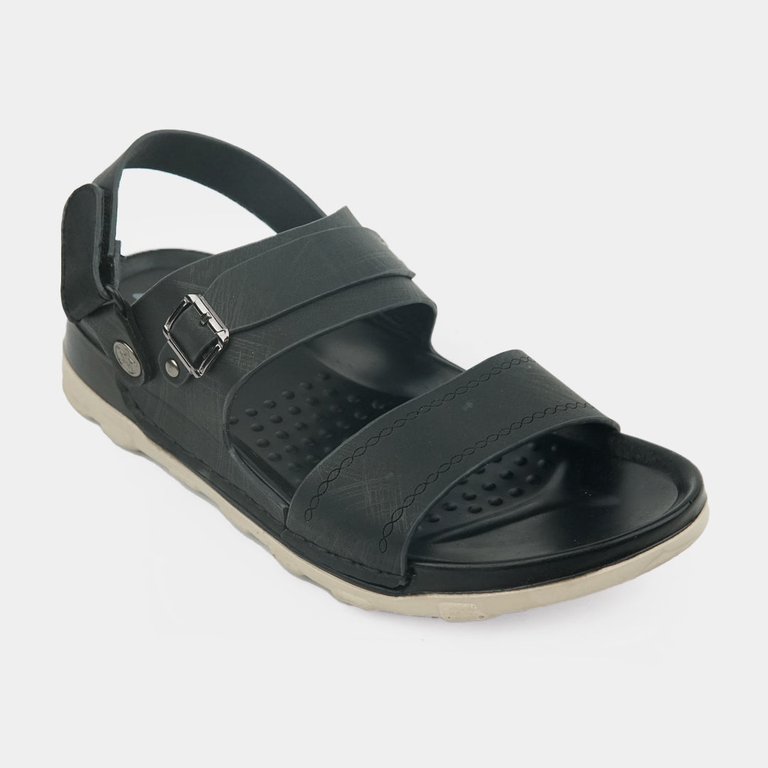 Kids Soft & Stylish Microfiber Sandals- 8-Black