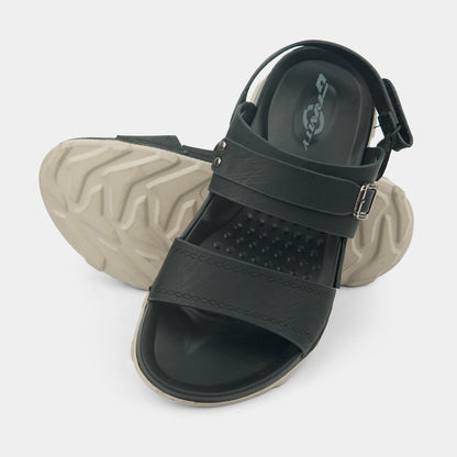Kids Soft & Stylish Microfiber Sandals- 8-Black